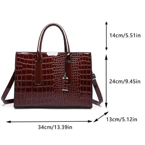 Bolsa feminina de Couro Legítimo Dyllo® - Couro liso estilo Crocodilo - Material mais firme e grosso - Loja Bombei